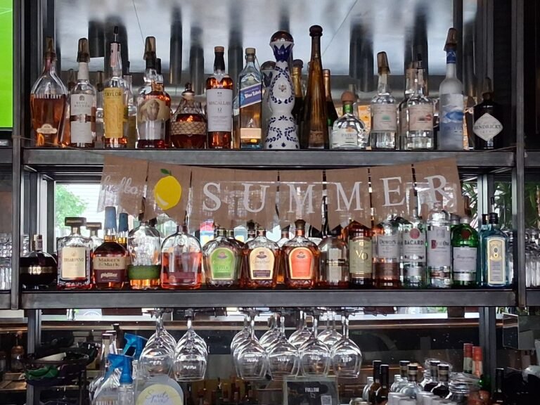 La Cucina bottle and glassware display