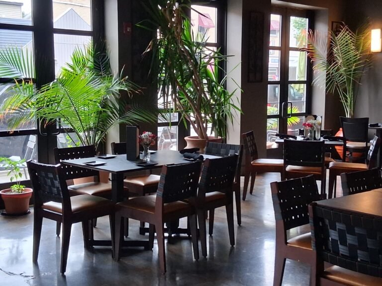 La Cucina dining area with greenery